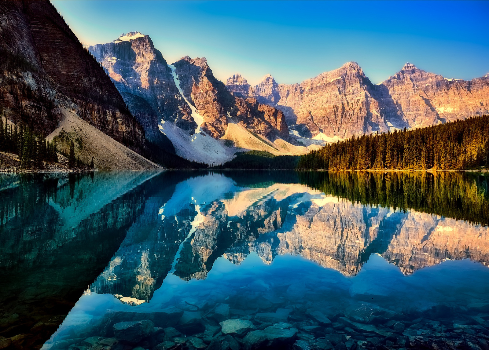 Mountains by Moraine Lake, Canada