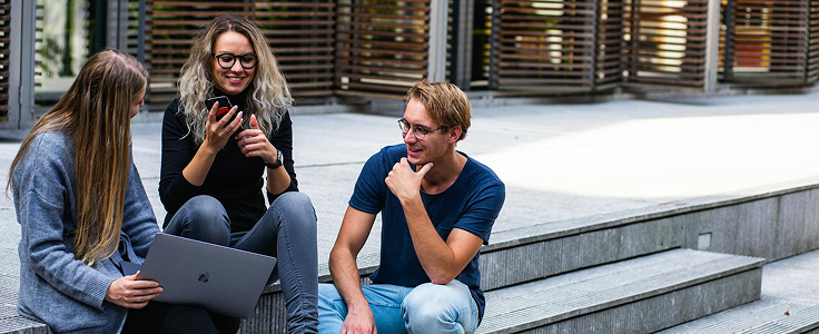Students discussing their study plans Australia.
