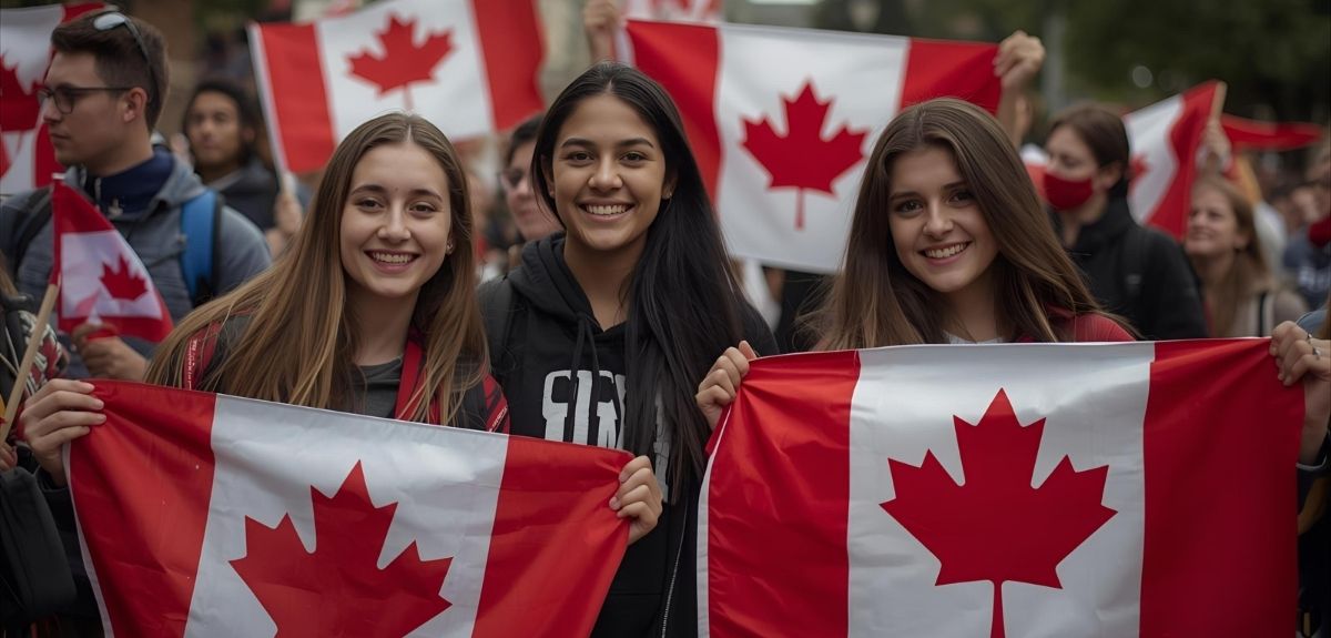 image of students with a student permit in canada.