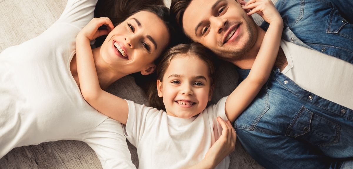 Happy family in the USA